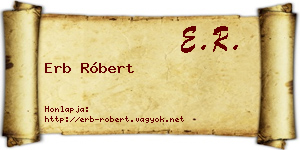 Erb Róbert névjegykártya